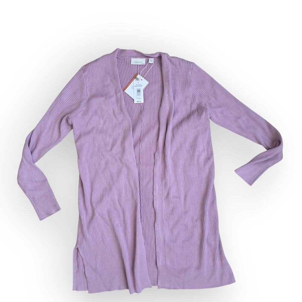 Ecothreads Mauve Shadow Pink/Purple Open Long Cardigan Women Sz M